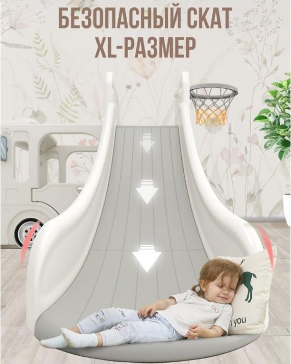 Горка + игровая зона Автомобиль PS-049-W белый