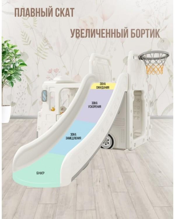 Горка + игровая зона Автомобиль PS-049-W белый
