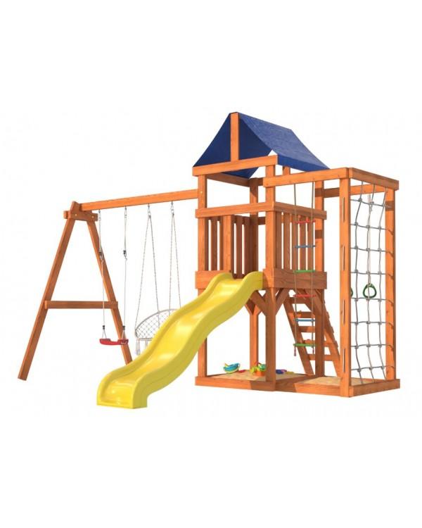 Игровой комплекс National Tree Company Fun Land с сеткой стенкой и плетенным креслом ДКПМ-4