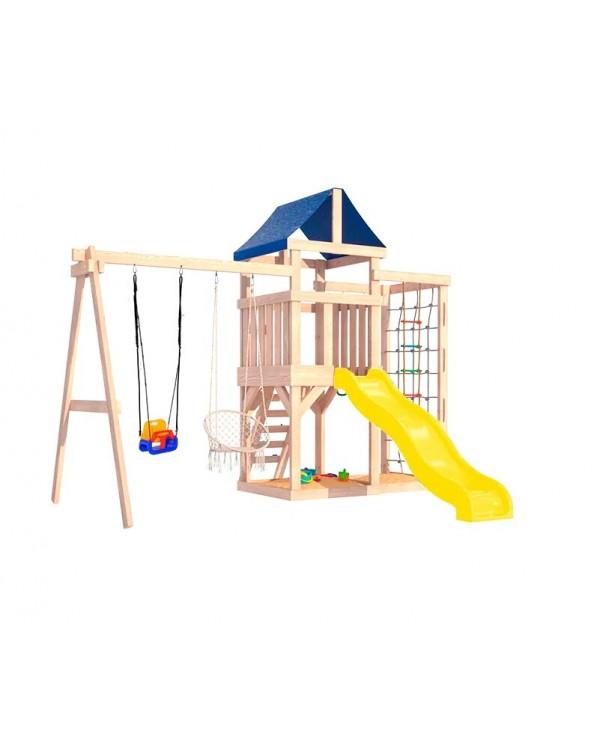 Игровой комплекс National Tree Company со стенкой для лазания качелями и плетенным креслом ДНПМ-10