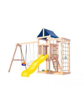 Игровой комплекс National Tree Company со стенкой для лазания качелями и плетенным креслом ДНПМ-10
