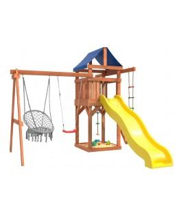 Игровой комплекс National Tree Company с качелями лодочка и плетеным креслом IgroWoods ДП-2
