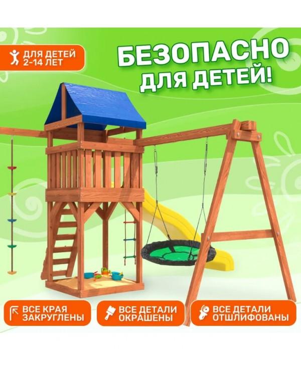 Игровой комплекс National Tree Company с зелеными качелями гнездо Свиби IgroWoods ДП-4