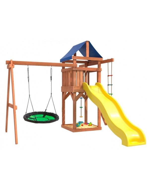 Игровой комплекс National Tree Company с зелеными качелями гнездо Свиби IgroWoods ДП-4