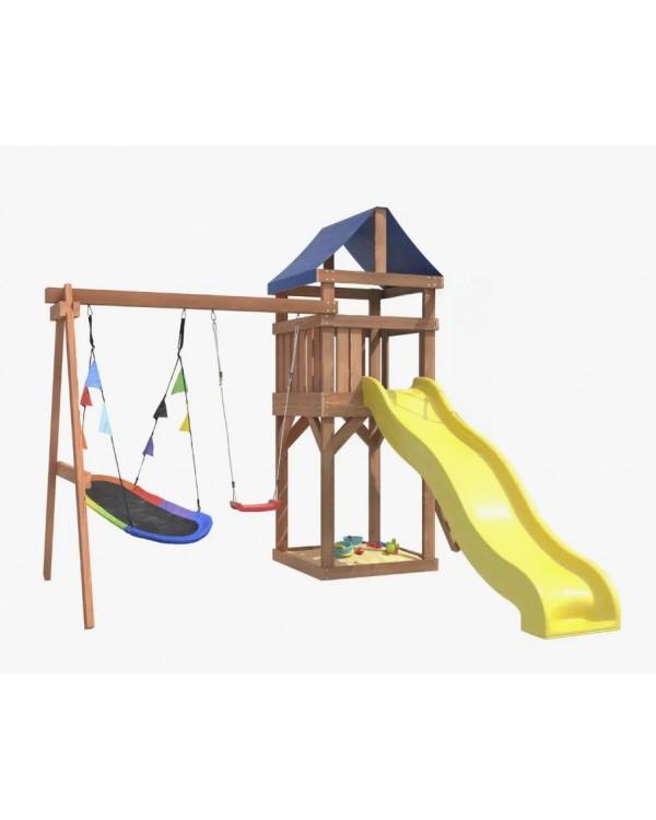 Игровой комплекс National Tree Company с качелями лодочка и овальным гнездом IgroWoods ДП-7