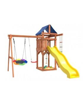 Игровой комплекс National Tree Company с качелями лодочка и гнездом Гексагон IgroWoods ДП-13