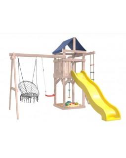 Игровой комплекс National Tree Company с качелями лодочка и плетеным креслом IgroWoods ДНП-2