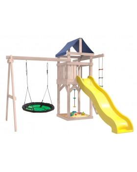 Игровой комплекс National Tree Company с зелеными качелями гнездо Свиби IgroWoods ДНП-4