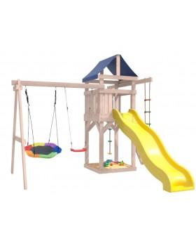 Игровой комплекс National Tree Company с качелями лодочка и гнездом Гексагон IgroWoods ДНП-13