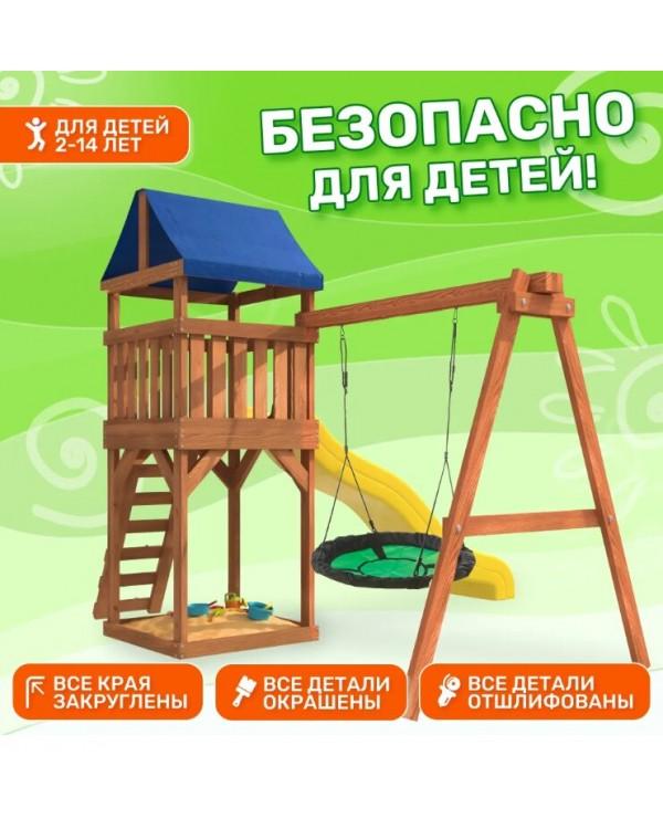 Игровой комплекс National Tree Company Классик с зелеными качелями гнездо Свиби IgroWoods ДКП-4