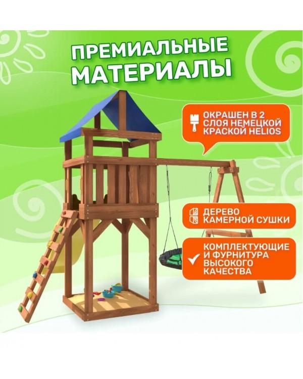 Игровой комплекс National Tree Company Классик с зелеными качелями гнездо Свиби IgroWoods ДКП-4