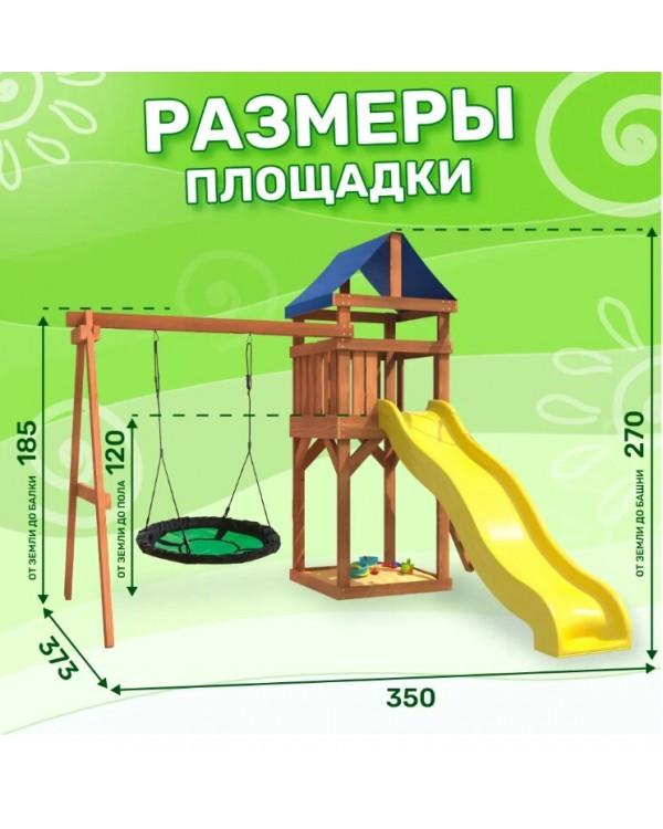 Игровой комплекс National Tree Company Классик с зелеными качелями гнездо Свиби IgroWoods ДКП-4