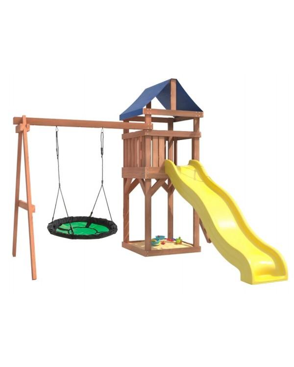 Игровой комплекс National Tree Company Классик с зелеными качелями гнездо Свиби IgroWoods ДКП-4