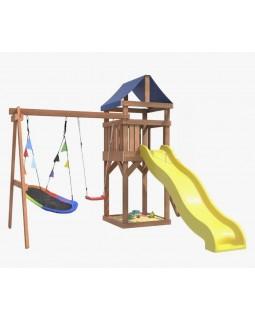 Игровой комплекс National Tree Company Классик с качелями лодочка и овальным гнездом IgroWoods ДКП-7