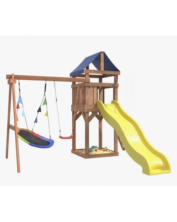 Игровой комплекс National Tree Company Классик с качелями лодочка и овальным гнездом IgroWoods ДКП-7