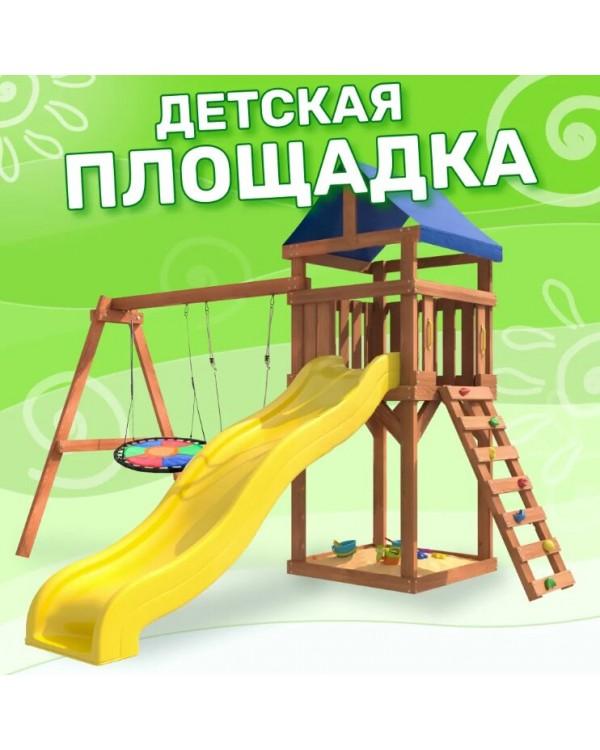 Игровой комплекс National Tree Company Классик с качелями лодочка и гнездом Свиби IgroWood ДКП-8