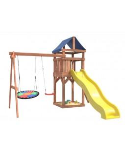 Игровой комплекс National Tree Company Классик с качелями лодочка и гнездом Свиби IgroWood ДКП-8