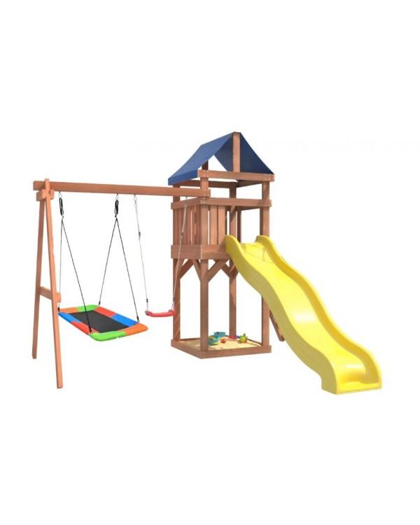 Игровой комплекс National Tree Company Классик с качелями лодочка и гнездом Лодка IgroWoods ДКП-9