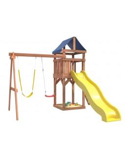 Игровой комплекс National Tree Company Классик с гибкими желтыми качелями и лодочкой IgroWoods ДКП-11