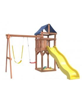 Игровой комплекс National Tree Company Классик с гибкими желтыми качелями и лодочкой IgroWoods ДКП-11