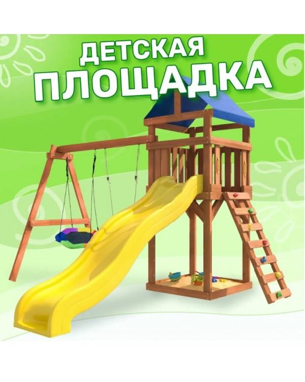 Игровой комплекс National Tree Company Классик с качелями лодочка и гнездом Гексагон IgroWoods ДКП-13