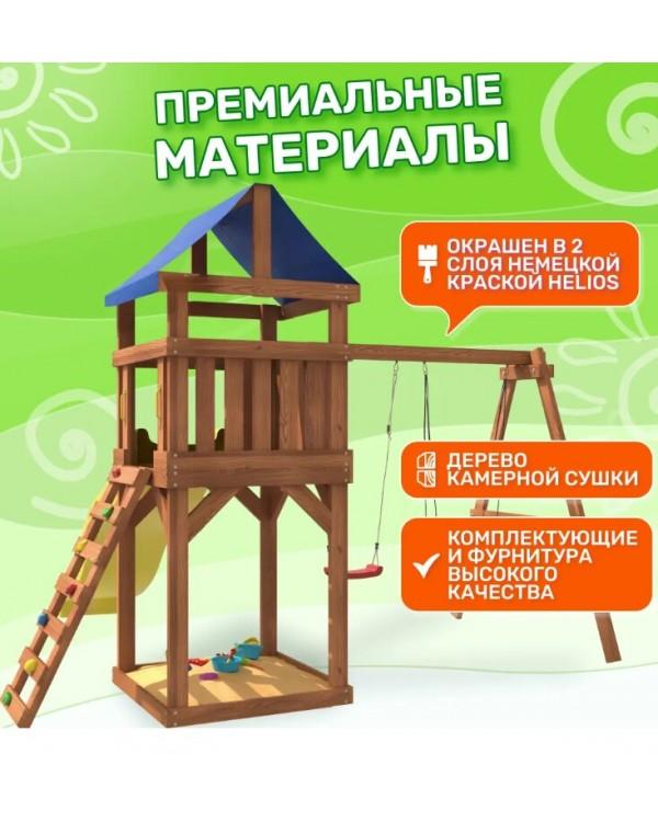 Игровой комплекс National Tree Company Классик с качелями лодочка и гнездом Гексагон IgroWoods ДКП-13
