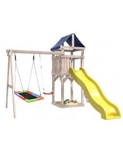 Игровой комплекс National Tree Company с качелями лодочка и прямоугольным гнездом IgroWoods ДКНП-9