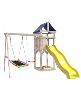 Игровой комплекс National Tree Company с качелями лодочка и прямоугольным гнездом IgroWoods ДКНП-9
