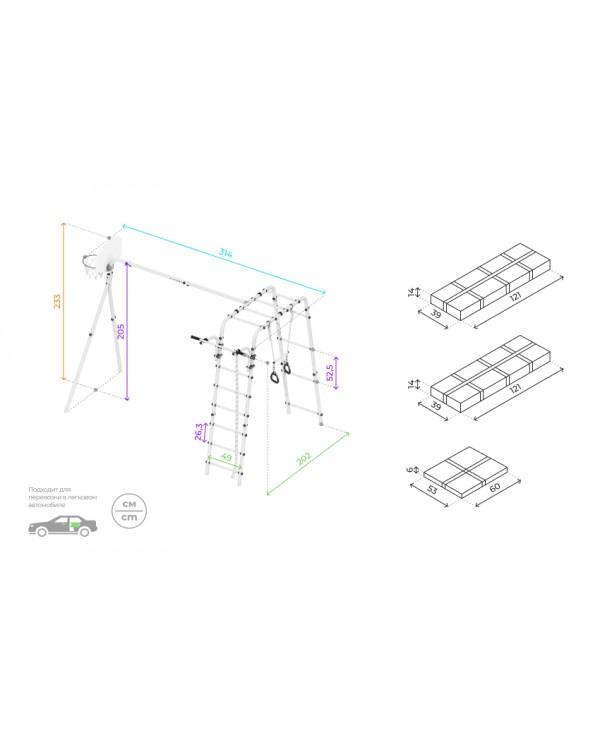 Дачный комплекс Акробат 2 сетка-гнездо 100см качели Romana 103.19.05