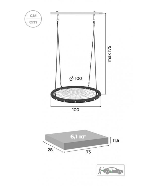 Дачный комплекс Акробат 2 сетка-гнездо 100см качели Romana 103.19.05