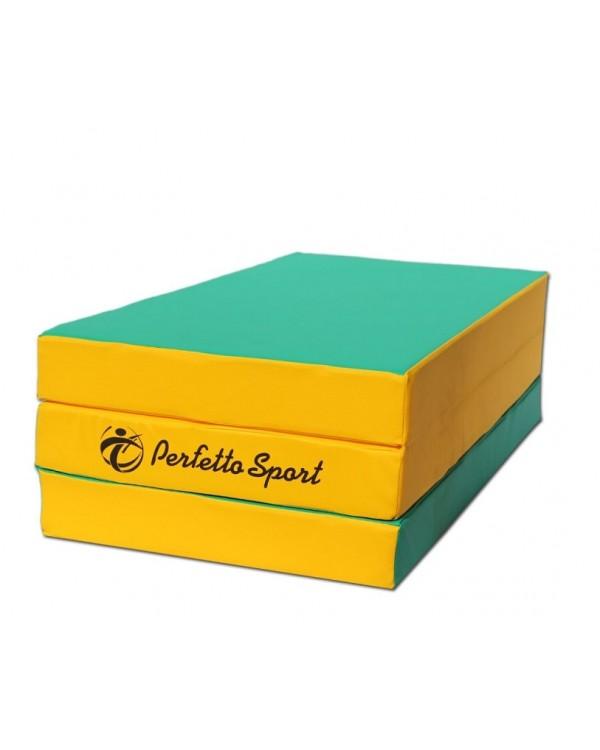 Мат № 4 100 х 150 х 10 складной Perfetto Sport зелено желтый