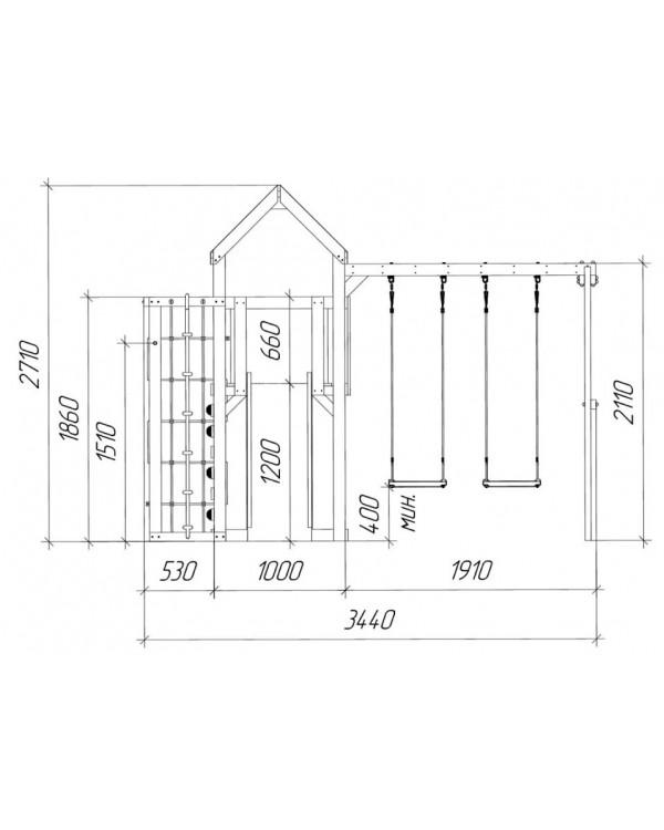 Детская площадка для дачи Савушка Тусун 8 с синей горкой