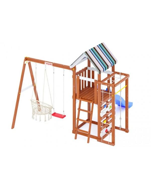 Детская площадка для дачи Савушка Тусун 8 с синей горкой