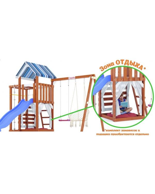 Детская площадка для дачи Савушка Тусун 8 с синей горкой