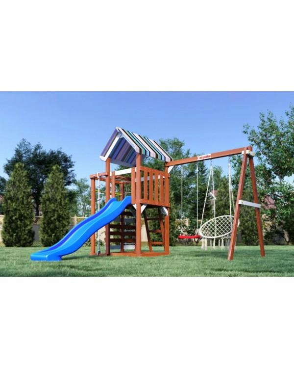 Детская площадка для дачи Савушка Тусун 8 с синей горкой