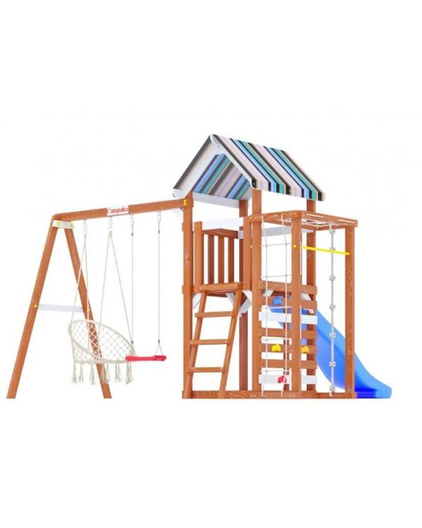 Детская площадка для дачи Савушка Тусун 8 с синей горкой