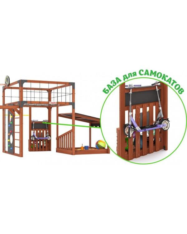 Детская площадка для дачи Савушка КУБ-4 Махагон с гамаком для йоги