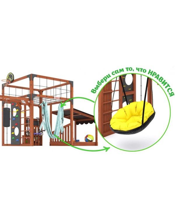 Детская площадка для дачи Савушка КУБ-4 Махагон с гамаком для йоги