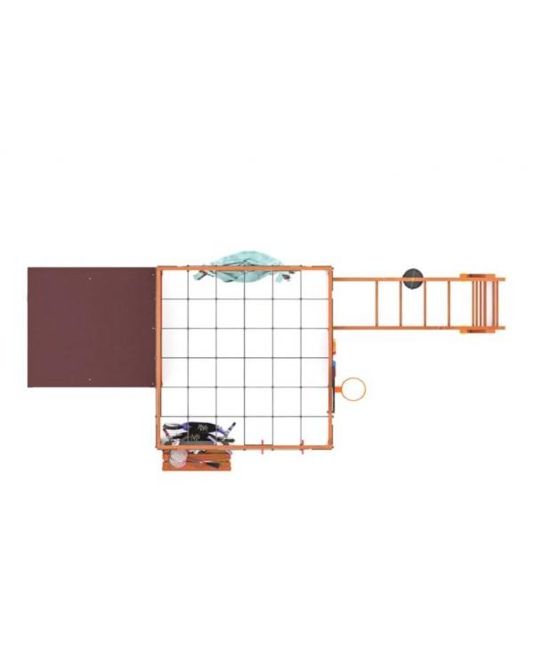 Детская площадка для дачи Савушка КУБ-4 Махагон с гамаком для йоги