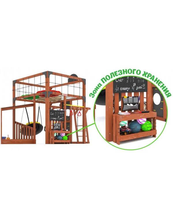 Детская площадка для дачи Савушка КУБ-4 Махагон с подушками