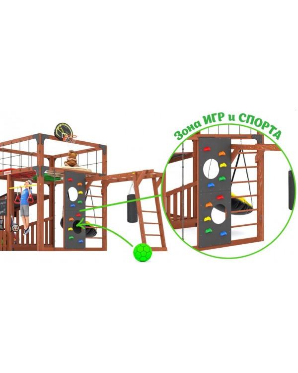 Детская площадка для дачи Савушка КУБ-4 Махагон с подушками