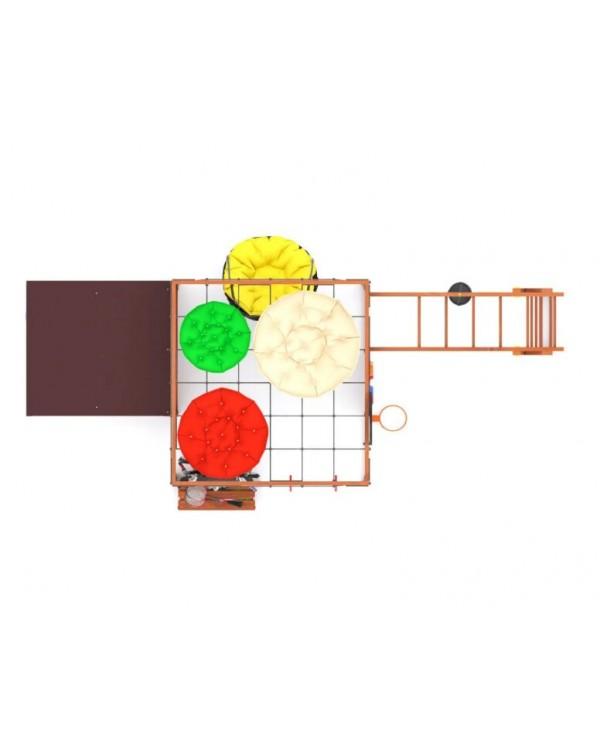 Детская площадка для дачи Савушка КУБ-4 Махагон с подушками