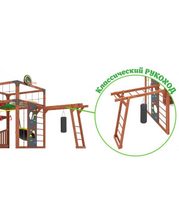 Детская площадка для дачи Савушка КУБ-4 Махагон с подушками