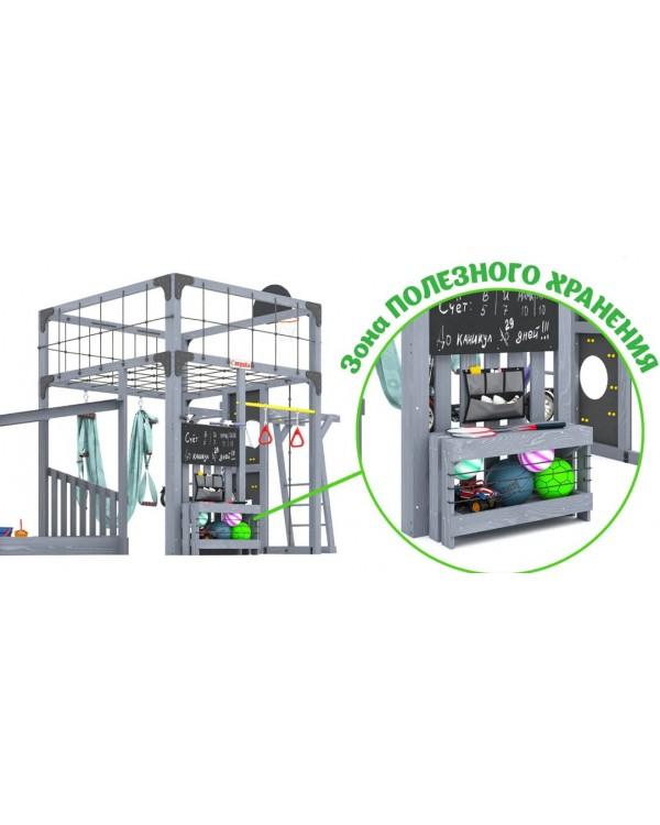 Детская площадка для дачи Савушка КУБ-4 Серый с гамаком для йоги