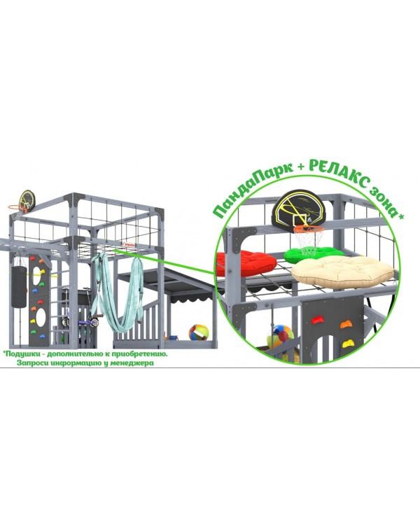 Детская площадка для дачи Савушка КУБ-4 Серый с гамаком для йоги