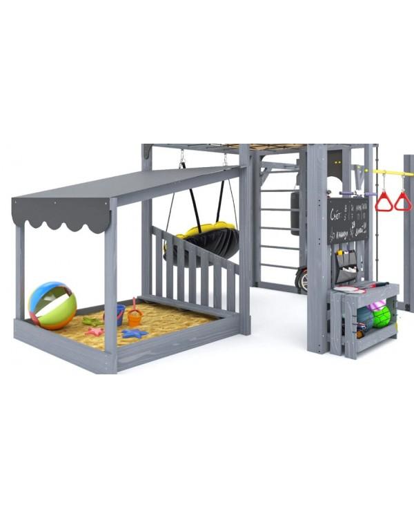 Детская площадка для дачи Савушка КУБ-4 Серый  с подушками