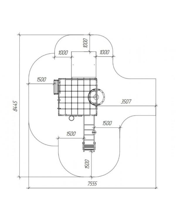 Детская площадка для дачи Савушка КУБ-4 Серый  с подушками