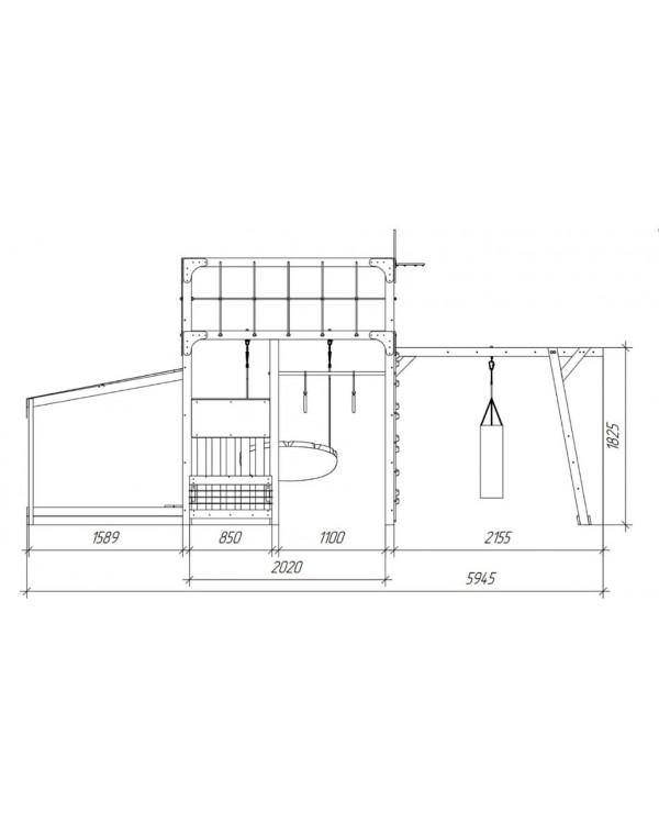 Детская площадка для дачи Савушка КУБ-4 Серый  с подушками