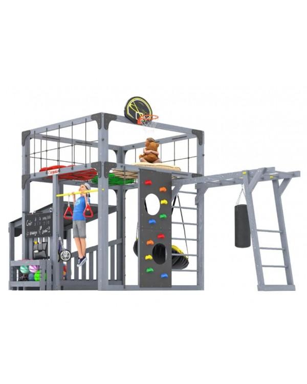 Детская площадка для дачи Савушка КУБ-4 Серый  с подушками