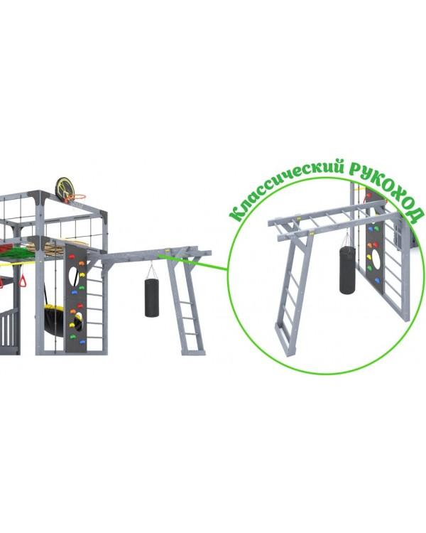 Детская площадка для дачи Савушка КУБ-4 Серый  с подушками